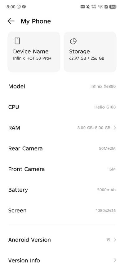 Infinix Hot 50 Pro Plus 8+8 256GB
