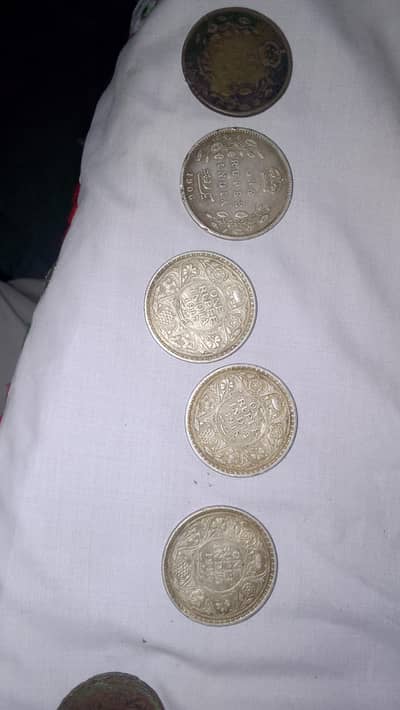 British India old silver 1 Rupee coins -6 coins lot