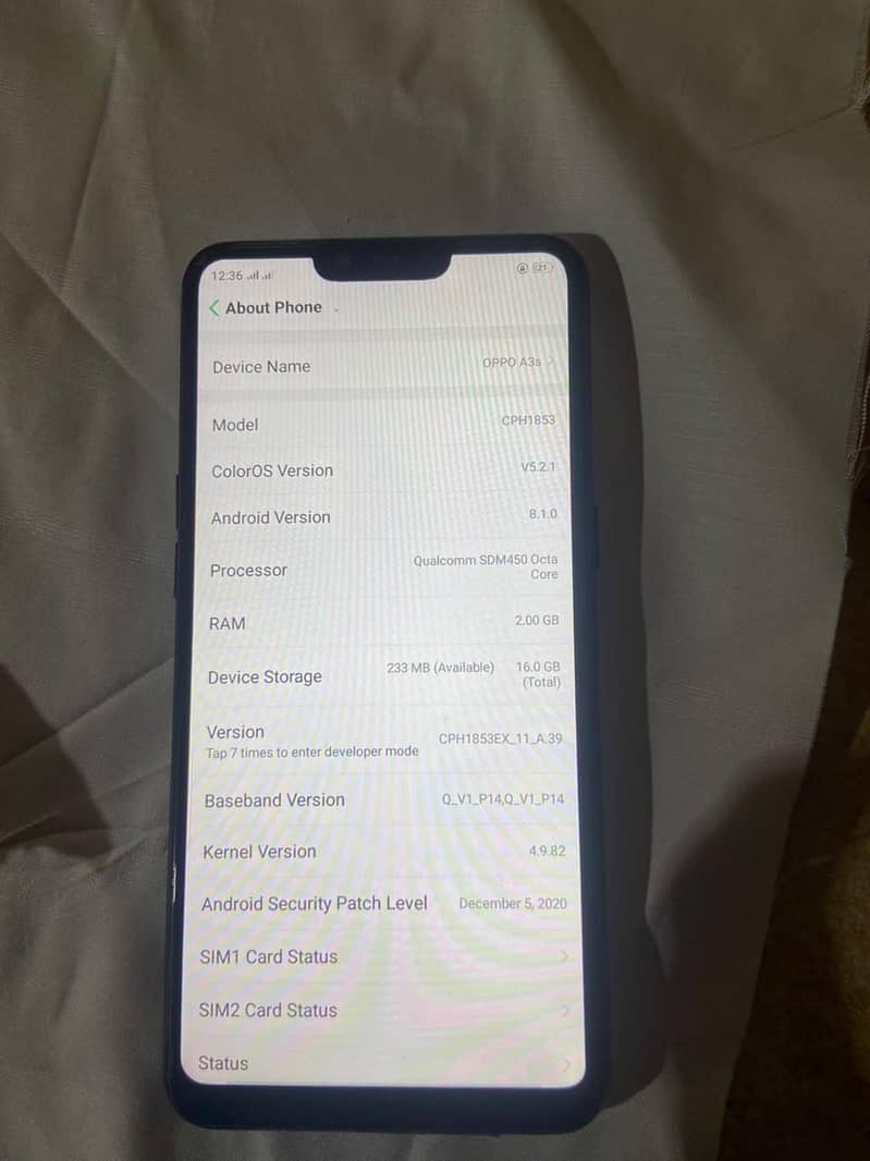 OPPO A3s 0