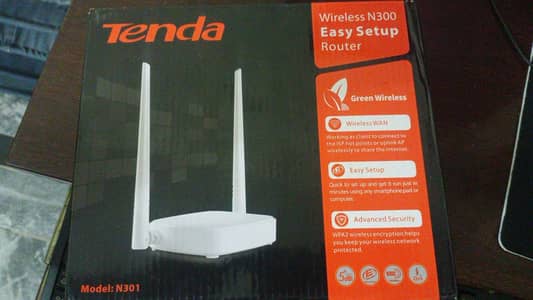 (SLIGHTLY USED) Tenda N301 Wireless N300 WiFi Router for Sale