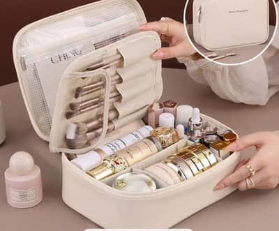 Cosmetic brush and beauty kit storage bag
