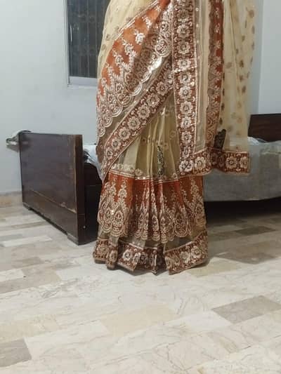 Designer Moonlight Net Saree with Stitched Blouse