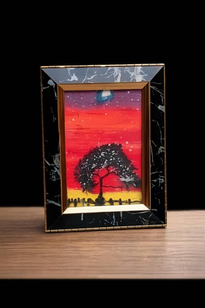 handmade painting with frame