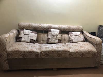 7-Seater Sofa Set for Sale | Good Condition | With Cushions and Covers