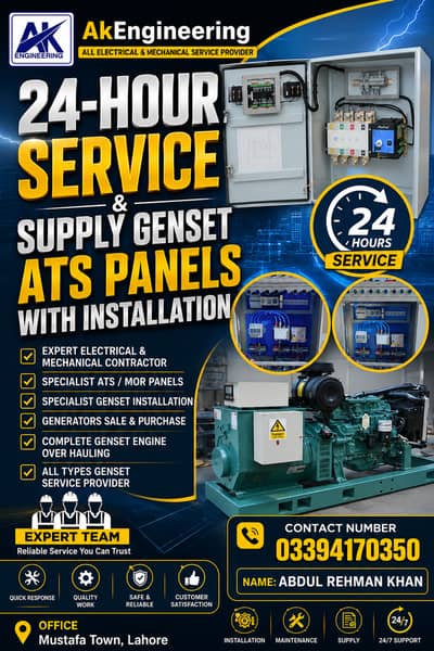 ATS Panel Installation & Genset Solutions | Reliable Power, Exp