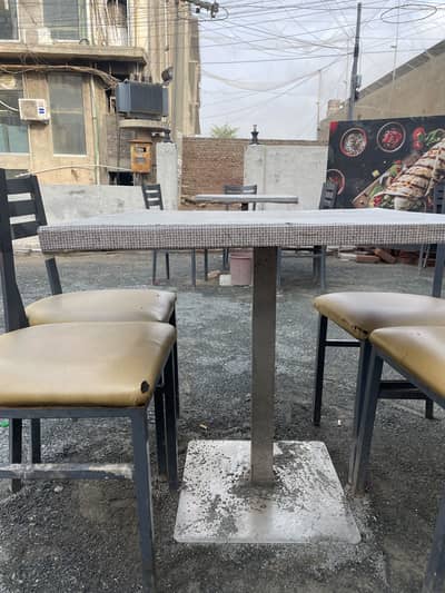 50 chairs metal 16 steel base table