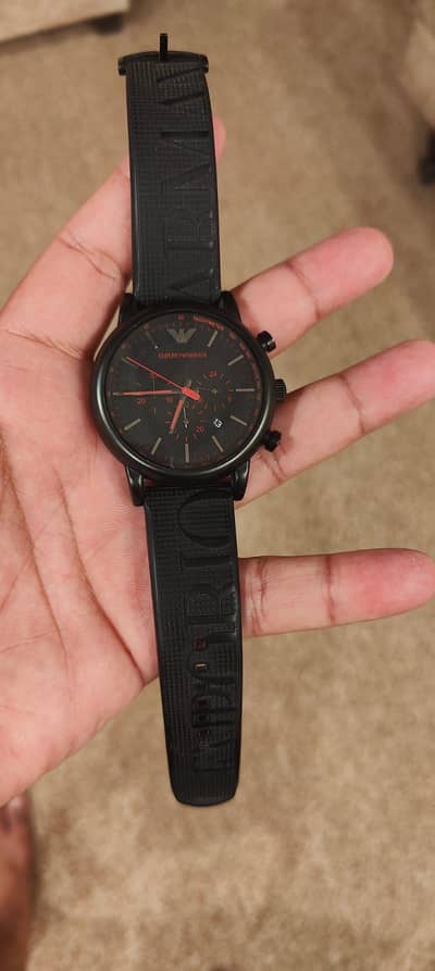 Emporio Armani Luigi Chronograph Watch (AR11024) - Original -Black/Red