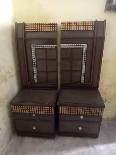 Double bed with side rack