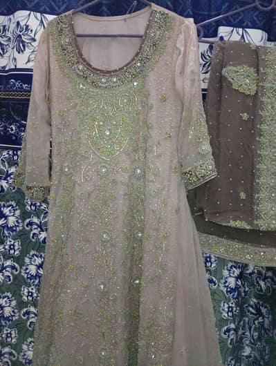 Elegant  Barat Sharara & Walima Maxi | Medium Size (Adjustable)