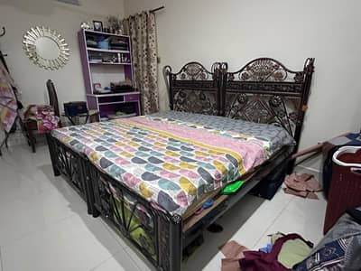 Used iron bed set used with mattress included