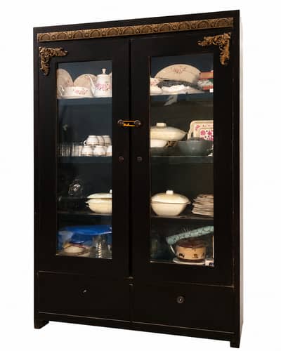 Wooden Crockery Showcase / Display Cabinet with Glass Doors