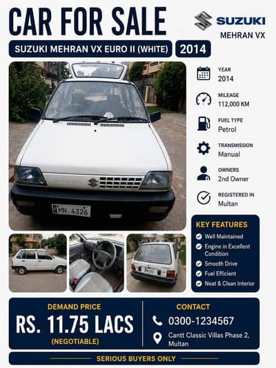 Suzuki Mehran VX 2014 Euro II