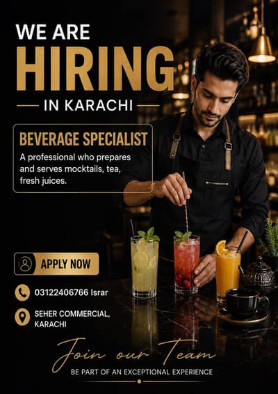 Beverage Specialist –urgent need