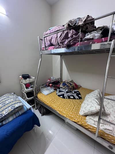 Used iron bunk bed for kids used with mattress included