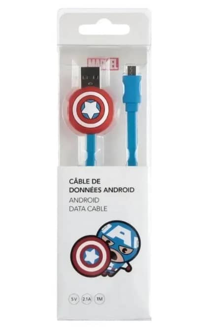 Marvel captain android micro usb data cable brand new condition