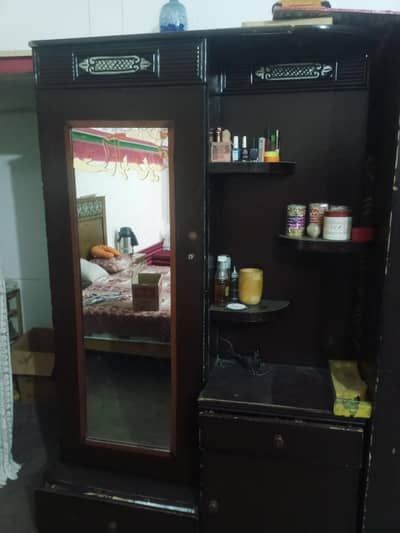 Solid Wood Bed  Dressing Cabinet  Crockery Cabinet
