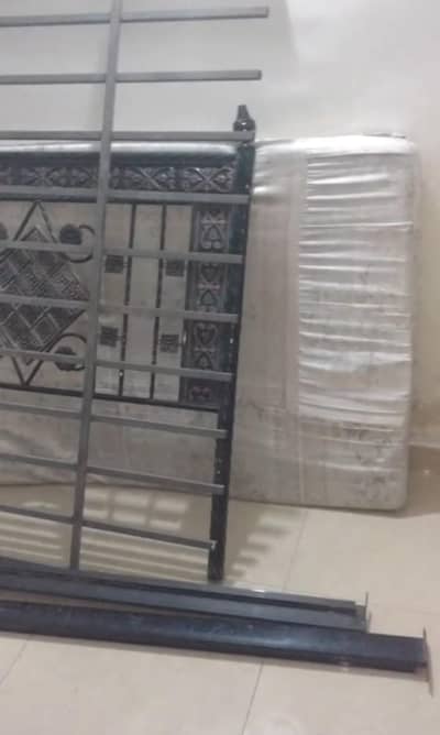 Iron Bed with Mattress For Sell in 6,500 Pkr