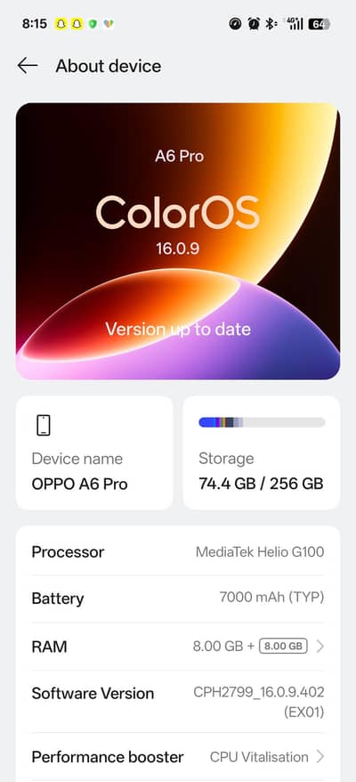 OPPO A6 8/256 gb Officially approved
