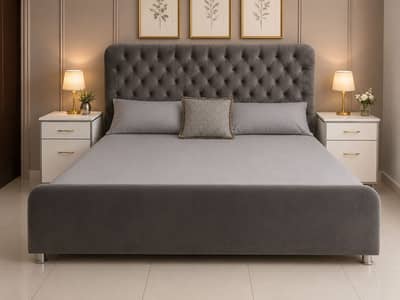 Bed with side table