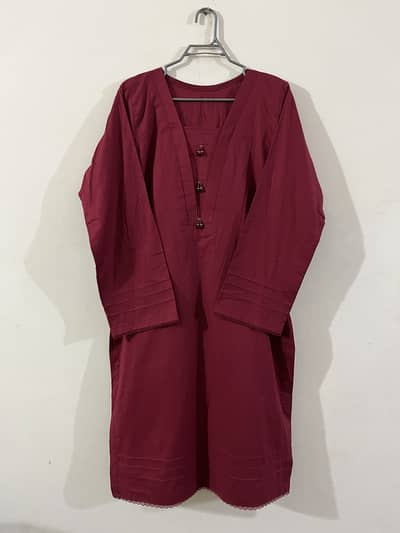 Deep Maroon kurti 3 piece ( with trousers and duppata)
