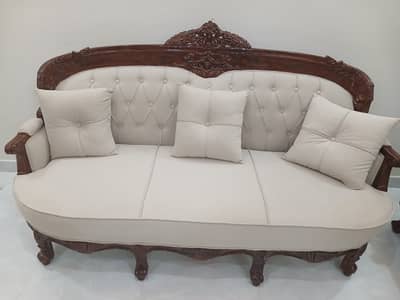 Premium carved design wooden sofa set