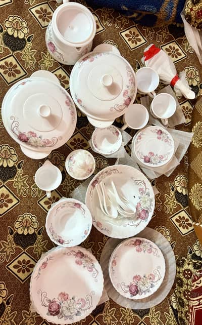 Marble Dinner Set -56 Pcs  Available