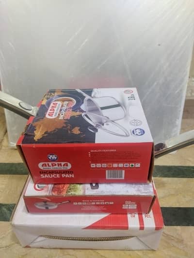 Alpha Stainless Steel Cookware Set 3PCS | New Box Pack