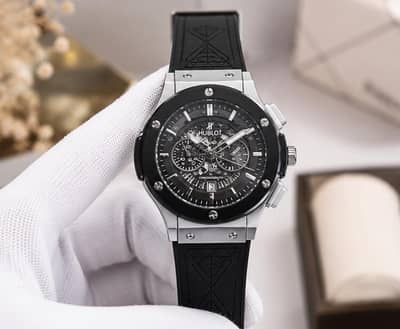 Hublot Style Luxury Chronograph Watch – Black Edition