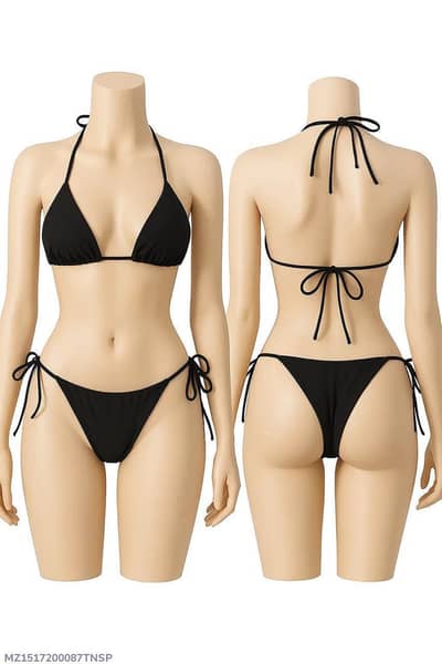 Lycra Breathable Black Bikini Set for Women