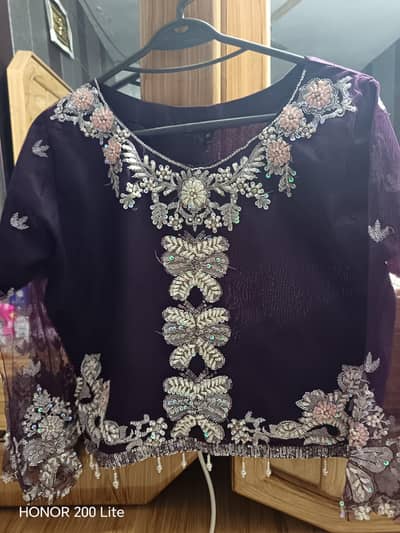 Elegant deep Purple Formal Lehanga - Heavy Embroidery with Matching