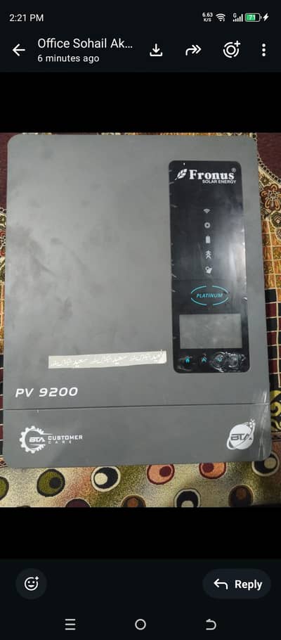 Fronus PV 9200 Solar Inverter 8KW – 6 Month Used – Excellent Condition