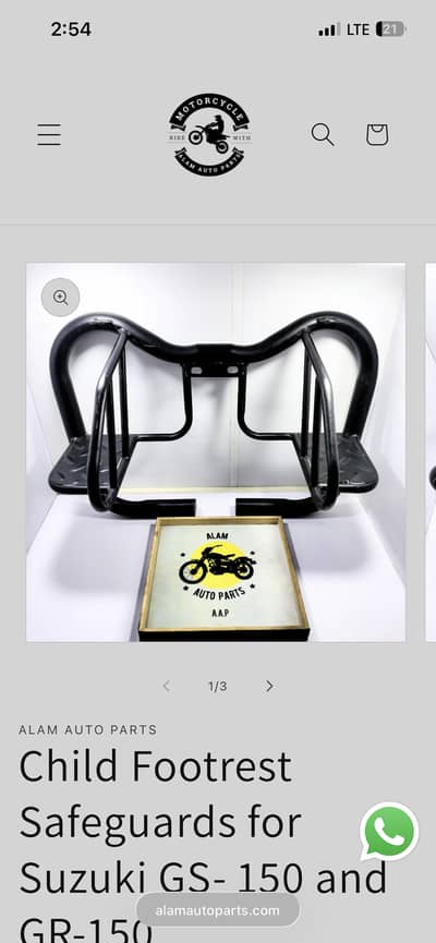 Brand New Child Footrest & Crash Guard for Suzuki, Honda & Other Bikes