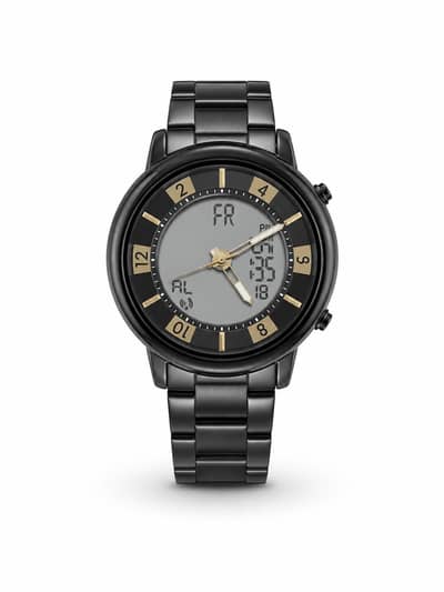Black Analog-Digital Watch