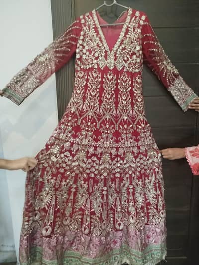 Stunning Maroon Bridal Maxi / Barat Dress - Worn Once