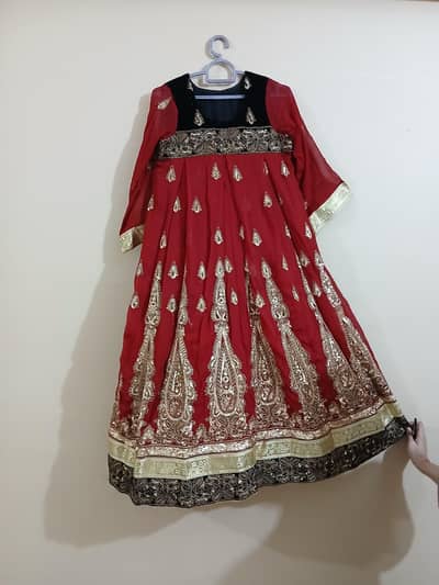 Red chiffon frock