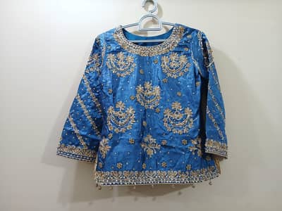 formal wear Blue lenhga with short shirt