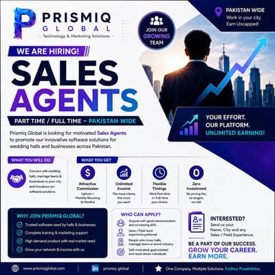 Commission-Based Sales Agent - Part Time / Full Time (Pakistan Wide)