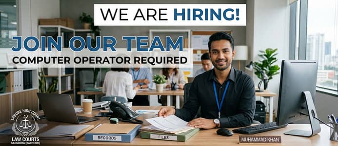 Computer operator (English/Urdu) typing