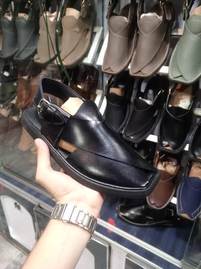 Simple Black Charsaddwal Chappal
