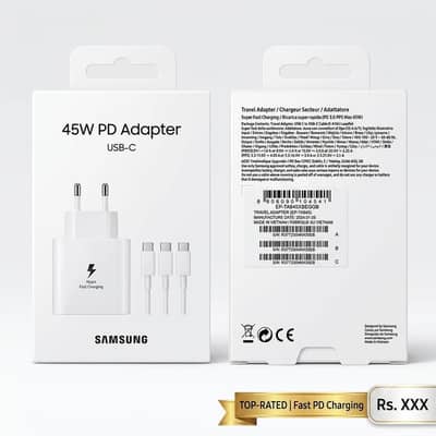 Samsung 45W Super Fast Charger Adapter (EP-TA845) - Type-C Power