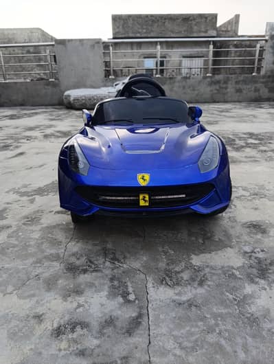 Ferrari Style Kids Electric Car with Remote - Blue Lahore