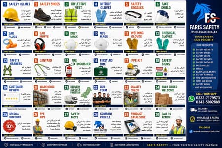Faris Safety is working on all Safety equipments on best rates in Rwp