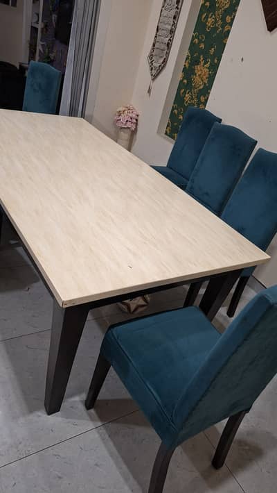 8 Chair Dinning Table for sale with 1 kids chair