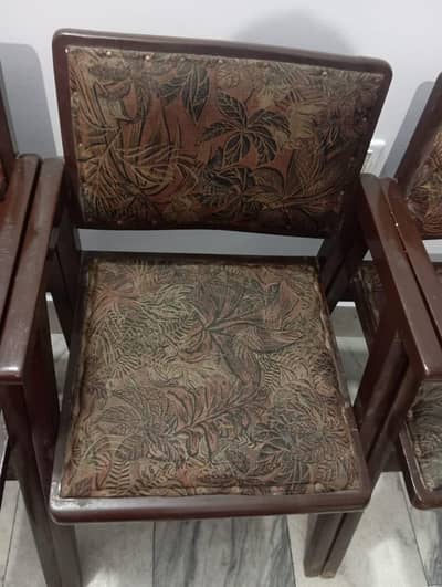 sheesham tali Wooden Arm Chairs with Cushioned Upholstery (Set of 2)
