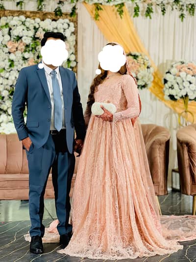 Walima bride peach long tail maxi designer copy