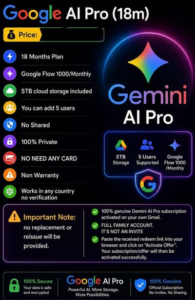 AI PRO PLUS 18 MONTH GEMINI ACCOUNT