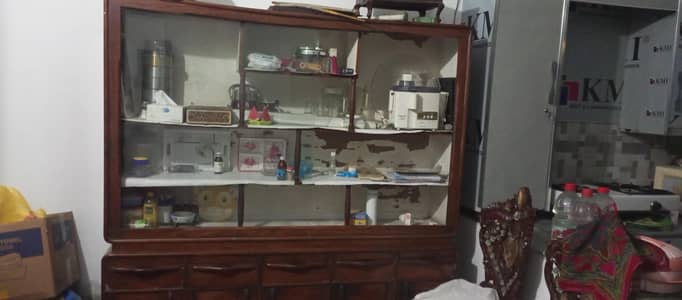 wooden showcases