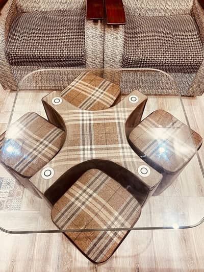 5 SEATER SOFA AND CENTER TABLE SET