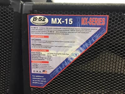 B-52 professional MX-15 loudspeaker set of 2