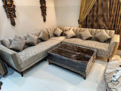 Sofa Set 7 Seater + Table Cushions